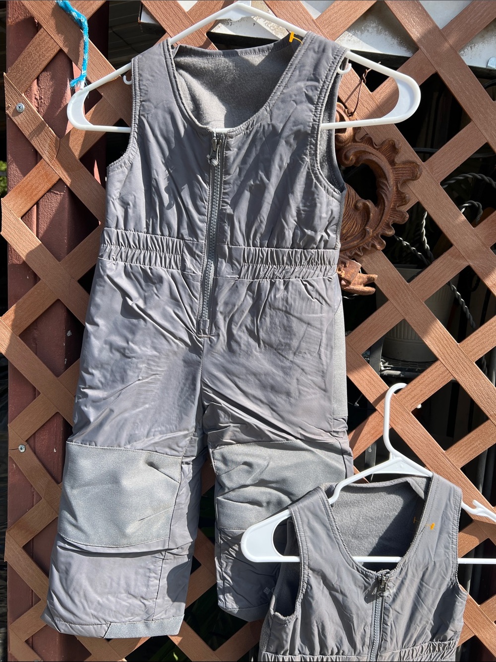 2 Toddler Gray Snow Overalls - Unbranded